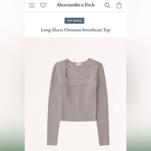 Abercrombie & Fitch Square Neck Cream White Sweater Sz M